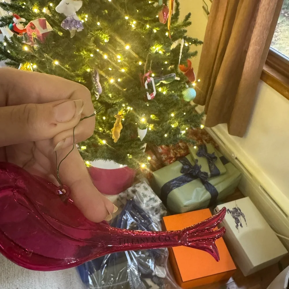 Tiffany and Co Hand Blown Glass Bird Ornament
